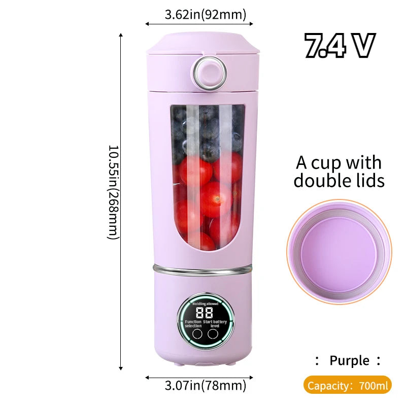FRUTAFLASH GO-Batidos y smoothies de 700 ml con cuchillas de acero duraderas. Licuadora 2 en 1 portátil.