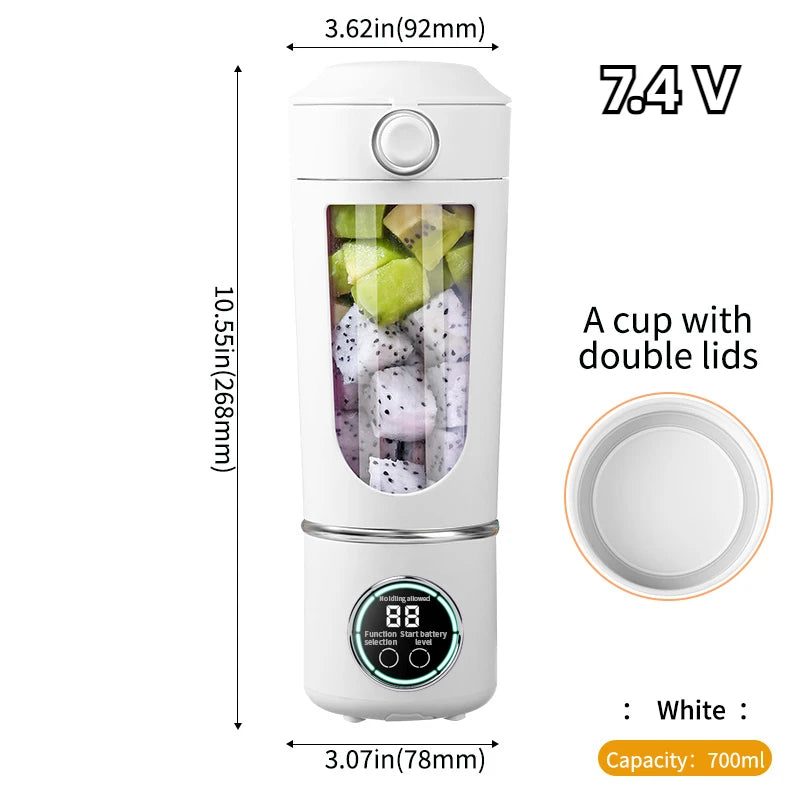 FRUTAFLASH GO-Batidos y smoothies de 700 ml con cuchillas de acero duraderas. Licuadora 2 en 1 portátil.