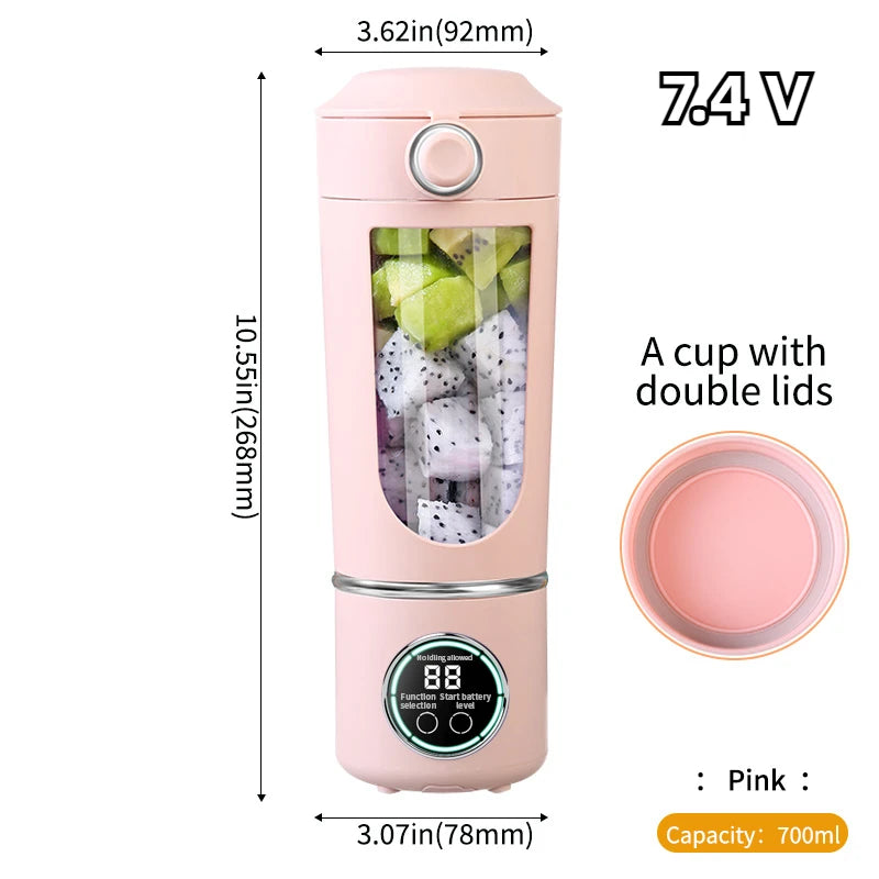 FRUTAFLASH GO-Batidos y smoothies de 700 ml con cuchillas de acero duraderas. Licuadora 2 en 1 portátil.